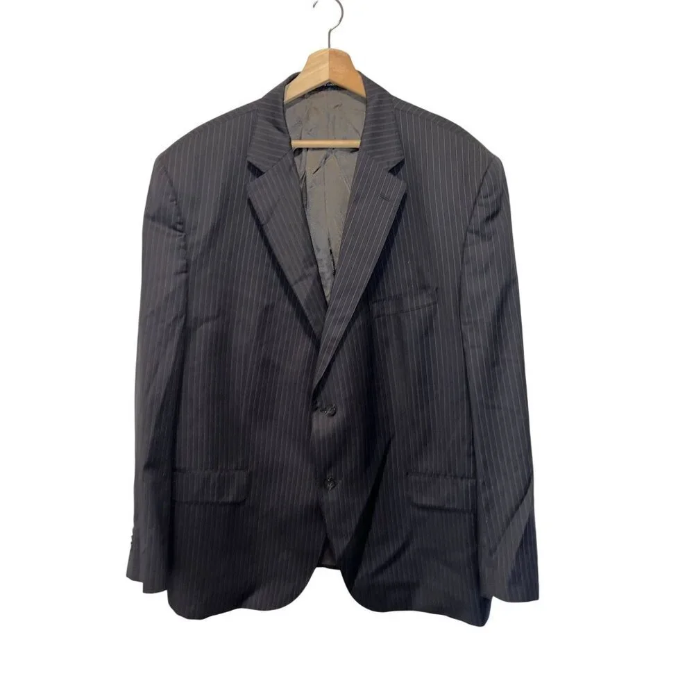 LORO PIANA Mens 100% Wool  Pinstripe Suit Jacket Blazer 2-Button Classic Fit 50